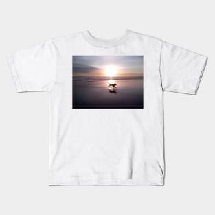 Dog Chasing Sunset in California Kids T-Shirt